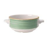 Чашка бульонная «Рио Грин» фарфор 285мл D=11,H=6см белый,зелен.
