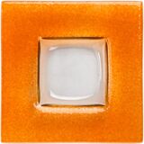 Тарелка квадратная «Бордер» стекло ,H=21,L=130,B=130мм прозр.,оранжев.