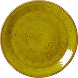 Тарелка мелкая «Крафт Эппл» фарфор D=25,H=2см желто-зел.