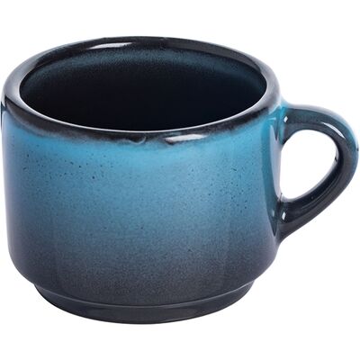 Чашка чайная фарфор 200мл D=80,H=65мм черный,голуб.