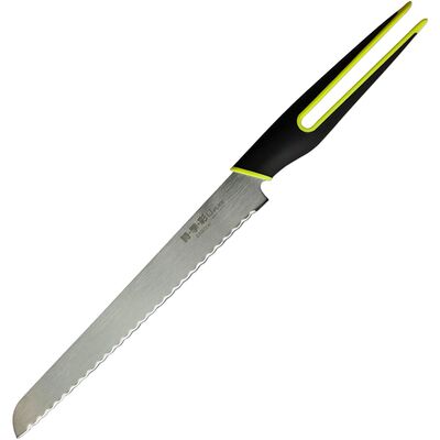 Нож для хлеба сталь нерж.,полипроп. ,L=20,6см металлич.,зелен.
