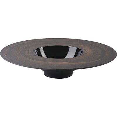 Тарелка «Сфера» керамика D=21,5см черный,медный, изображение 2