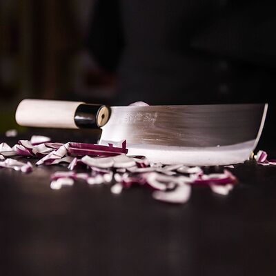 Нож кухонный «Киото» двусторонняя заточка сталь нерж.,дерево ,L=295/165,B=45мм, изображение 5